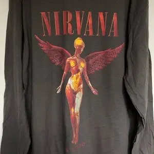 NIRVANA | Shirts | Nirvana In Utero Long Sleeve Gray Tee Shirt 